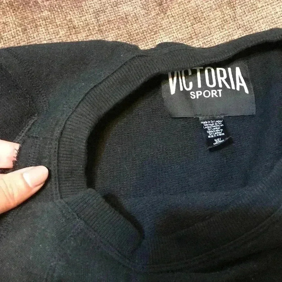 Victoria’s Secret Black Cold Shoulder Sweatshirt - Picture 3 of 4